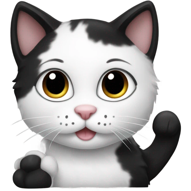 Black & white cat  emoji