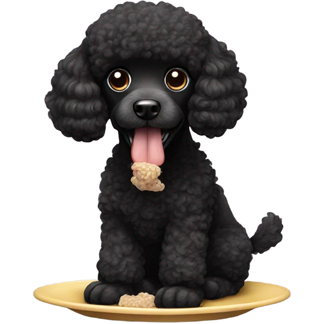 black poodle eating  emoji