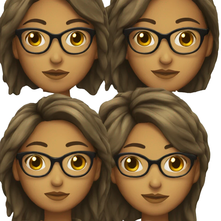 Chica con lentes y cabello largo negro emoji