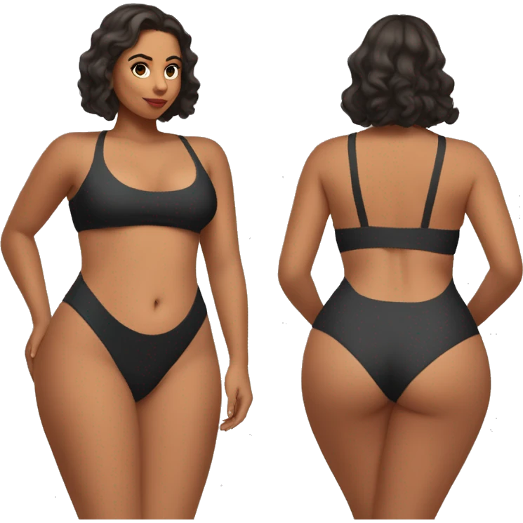 Slim-Thicc latina woman swimsuit showing her back emoji