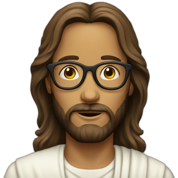 jesus with glasses emoji