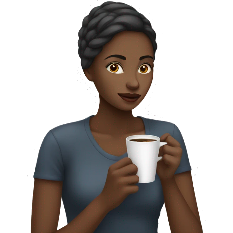 girl drinking coffee emoji