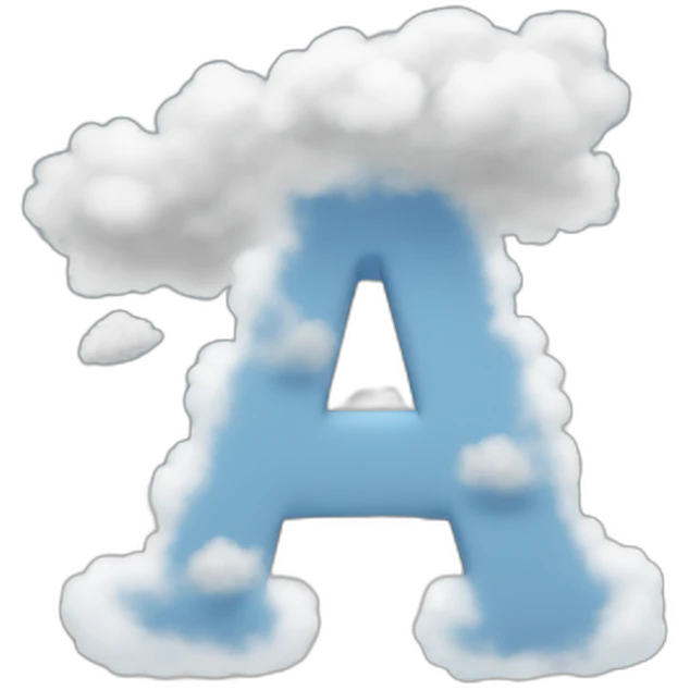 the letter A made from clouds emoji