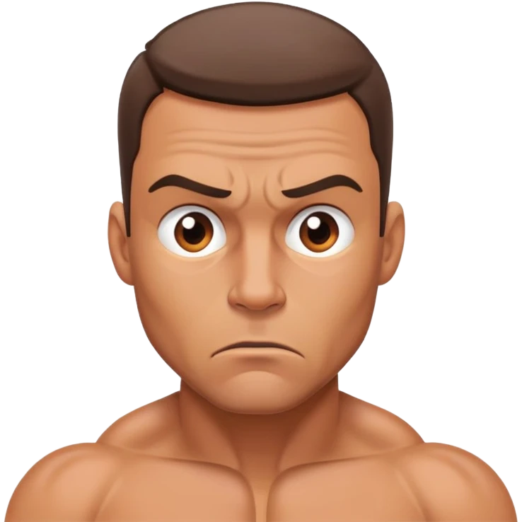 a muscular man afraid of his wife emoji