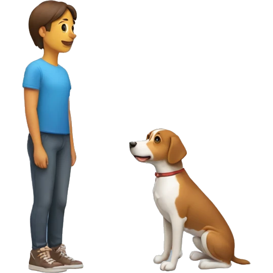 person and dog looking up  emoji