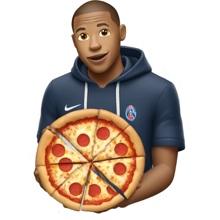 Mbappe qui mange une pizza  emoji