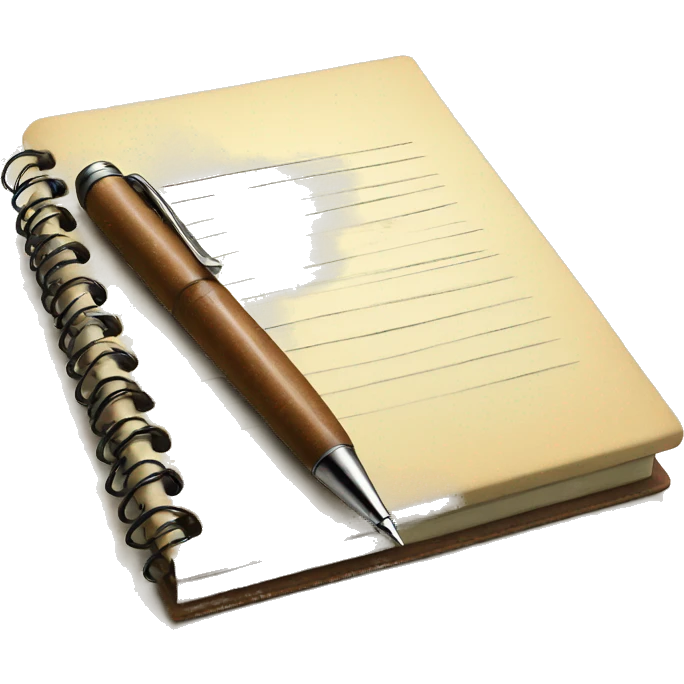 vintage notebook with pen emoji