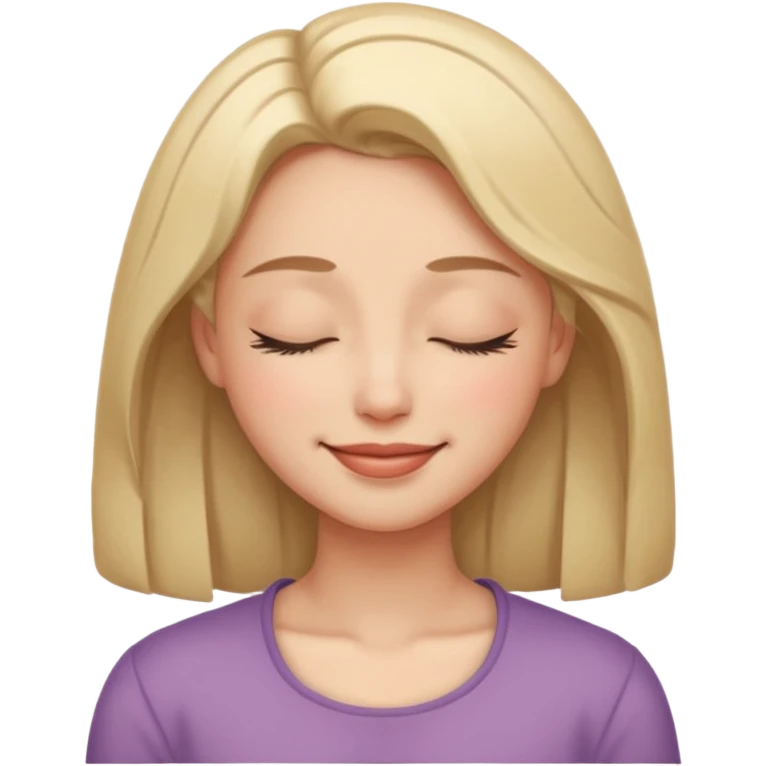 lady face icon feels safe, with closed eyes, smile,  emoji
