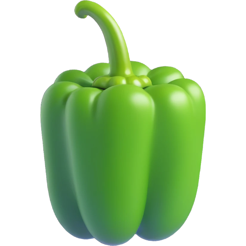 realistic vivid green bell pepper icon without eyes nose mouth emoji