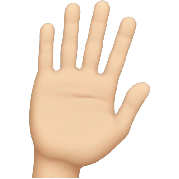 side view, hand flat, thumb tucked in emoji