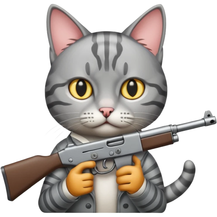 Cat with gun emoji