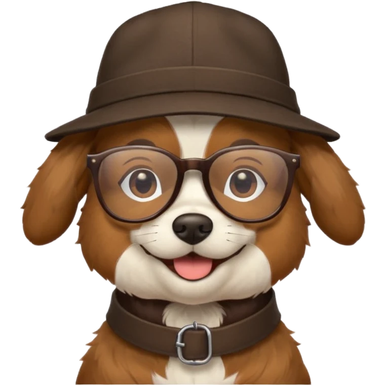 hatted dog with glasses  emoji