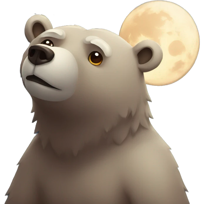 Bear staring at moon emoji
