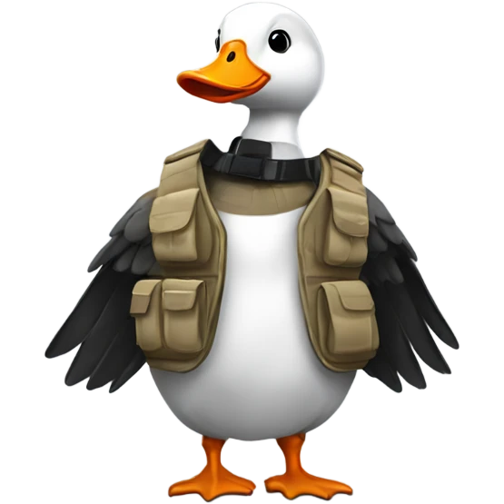 goose with bulletproof vest emoji