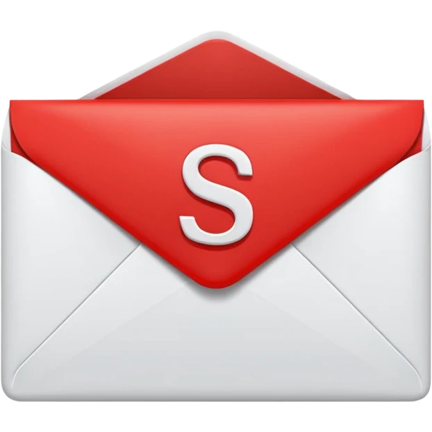 red envelope letter with white "S" logo emoji