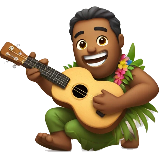 hawaaian man playing ukelele  emoji