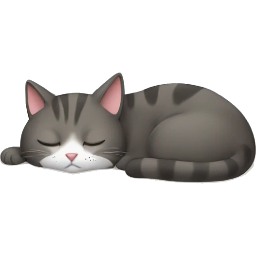 Cat sleeping comfy in bed  emoji