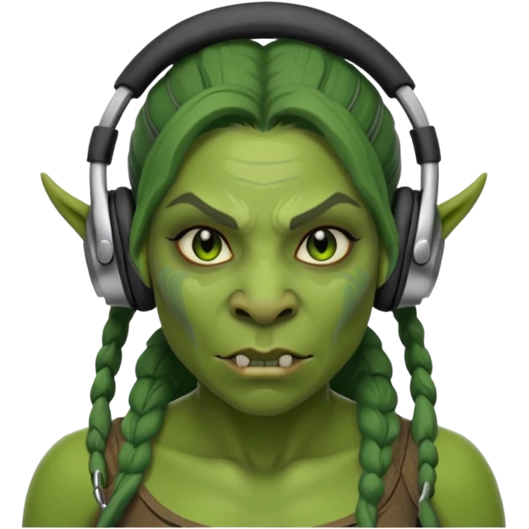 ork  woman with headphones emoji