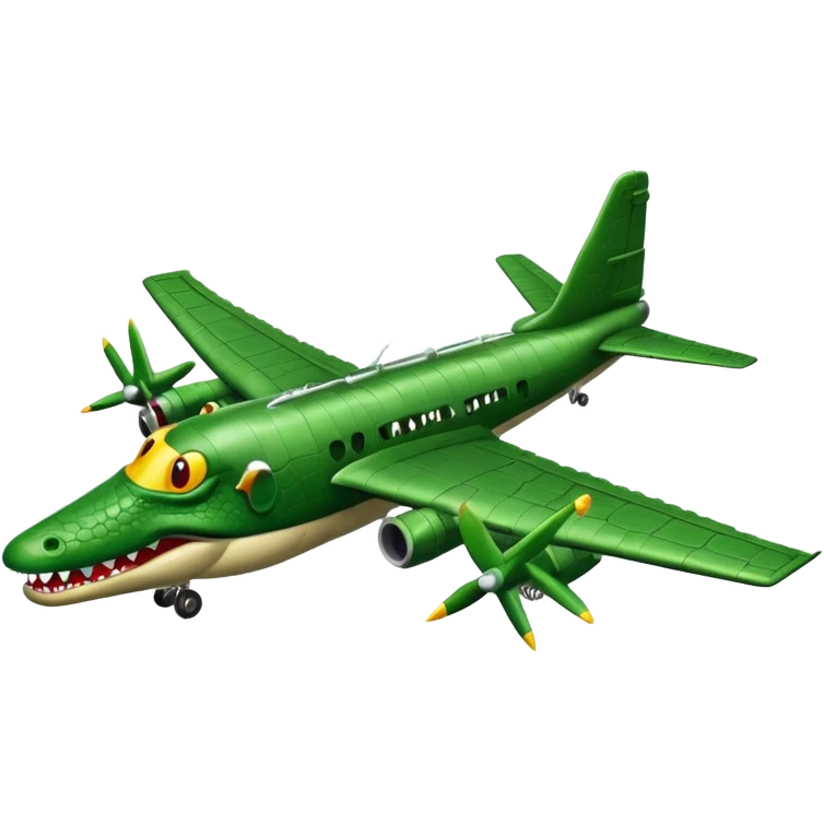 A bomber plane with a crocodile head  emoji