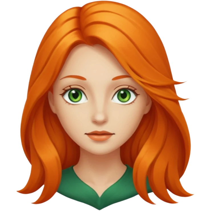 Orange long hair woman emoji