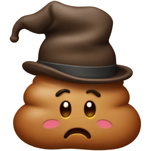 Poop wearing a hat emoji
