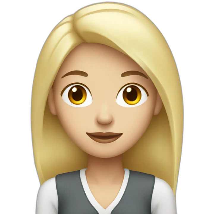 white blond woman work on computer emoji
