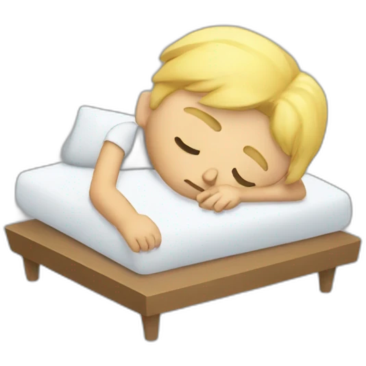 sleeping blonde man with math symbol on his eyes as he was tired of study emoji