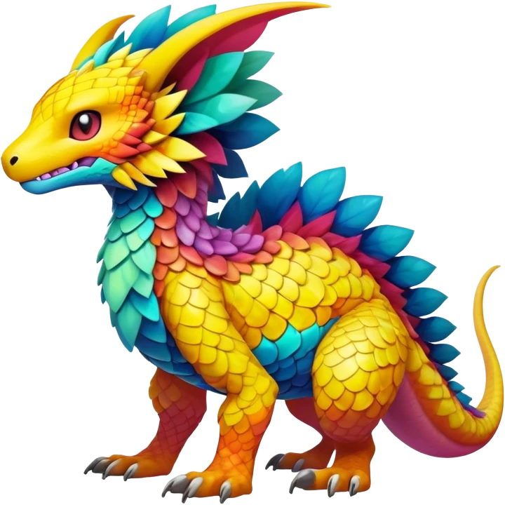 Colorful Exotic Pokémon-Digimon-Fakémon-hybrid-creature (full body) emoji