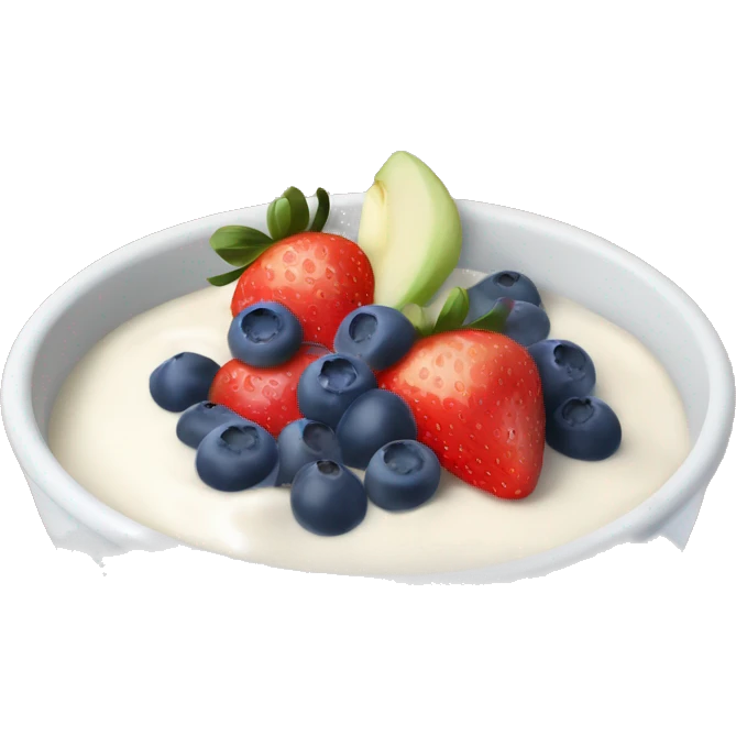 fruit yogurt bowl with strawberries and blueberries emoji