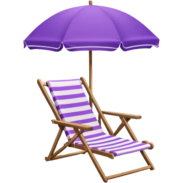 beach chair with striped purple umbrella emoji
