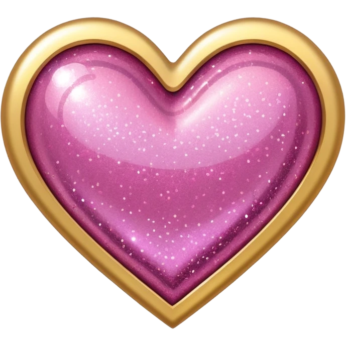 Gold heart with pink glitter  emoji