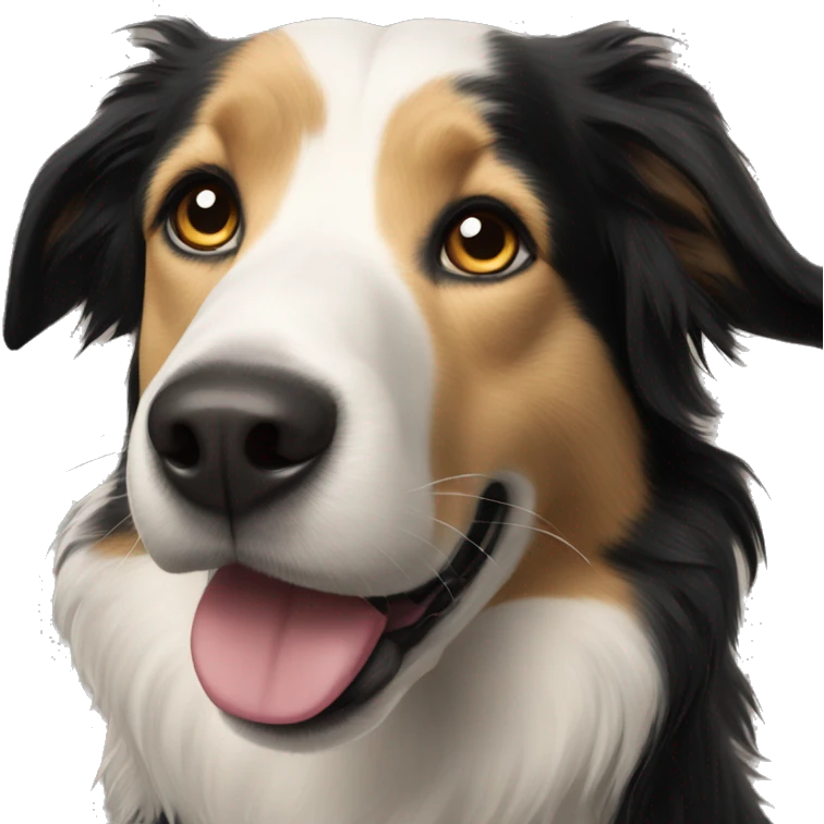 black border collie cross golden retriever emoji