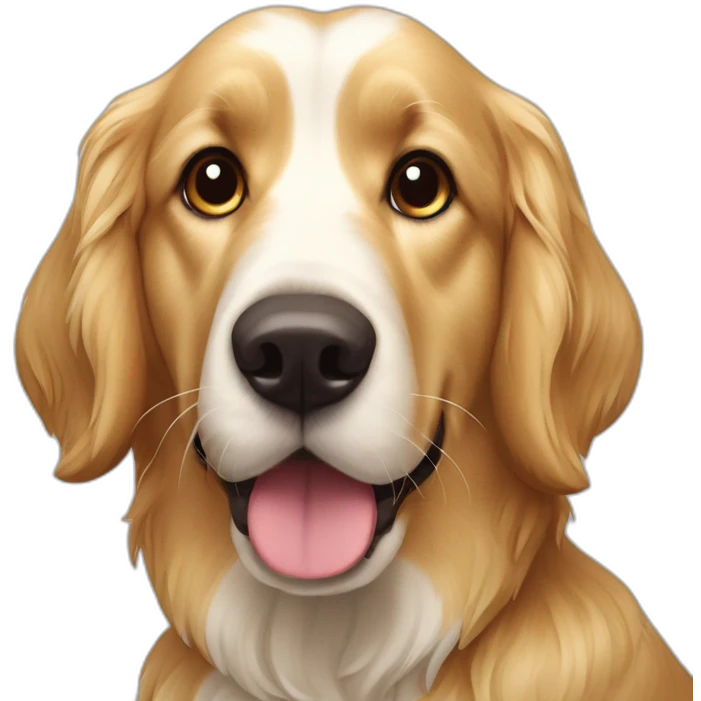 Chien croisé épagneul breton et golden retriver emoji