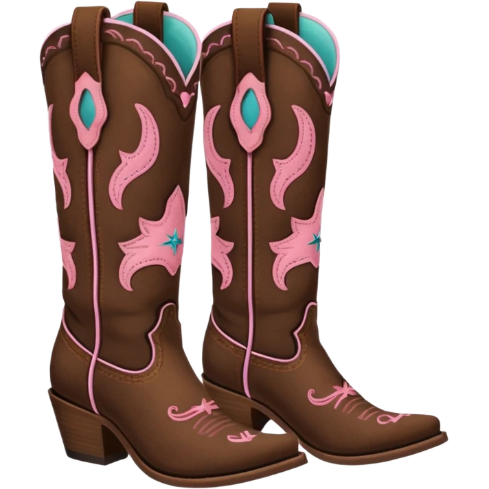 cowgirl boots cute a tiny bit of pink on it emoji