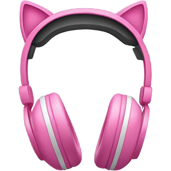 Pink headphones with cat ears emoji