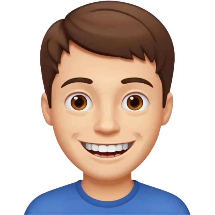 guy with short brown hair big teeth emoji