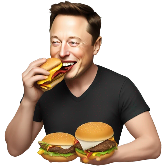 Elon musk eating Burger emoji