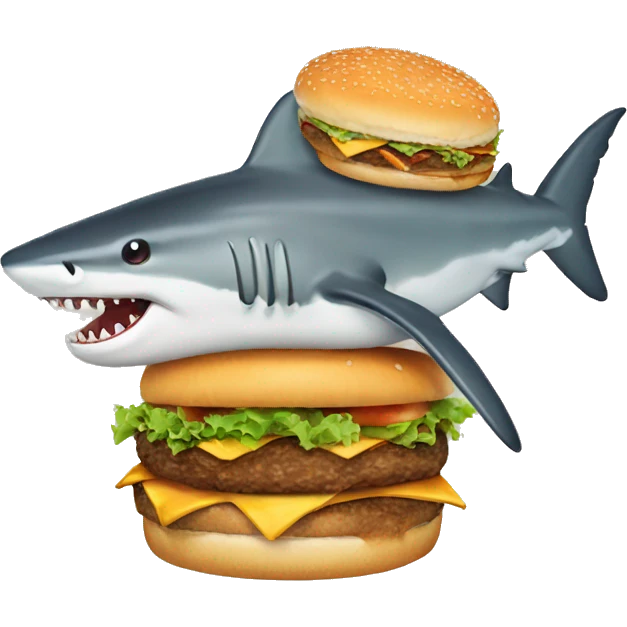 Burger on a shark emoji