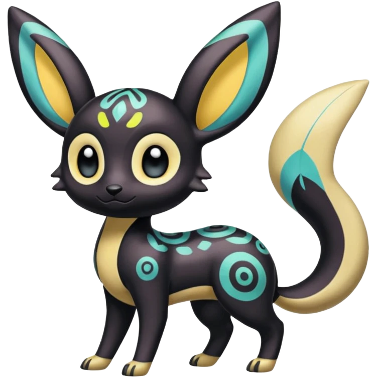 Colorful Exotic Meloetta-Umbreon-Stitch-Fakémon-creature-hybrid emoji