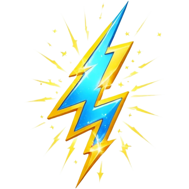 lightning with sparkles emoji