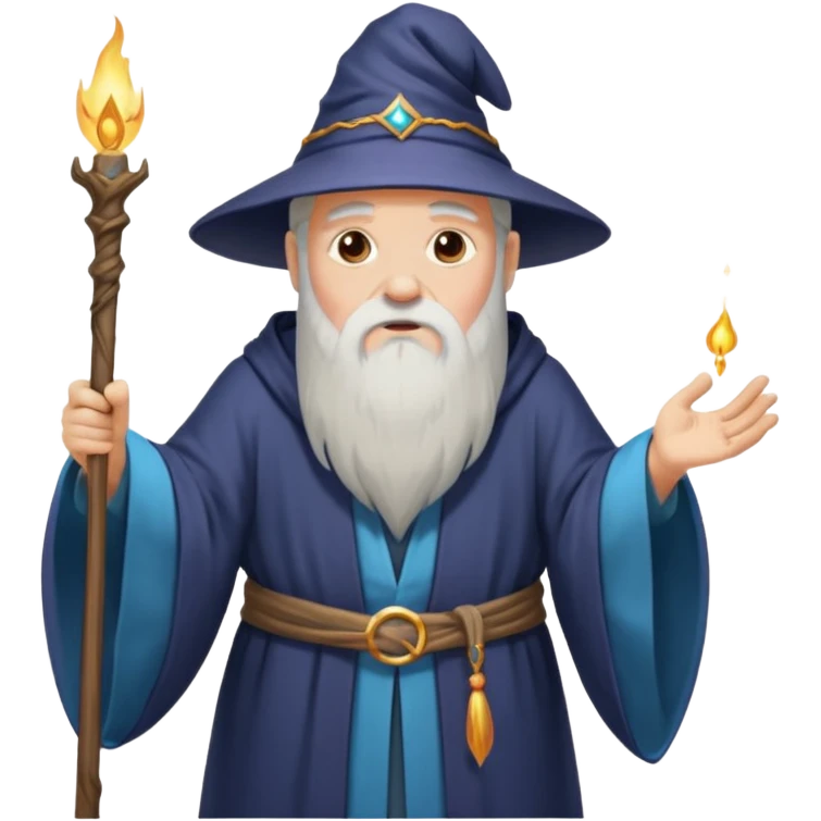 old wizard casting spells emoji