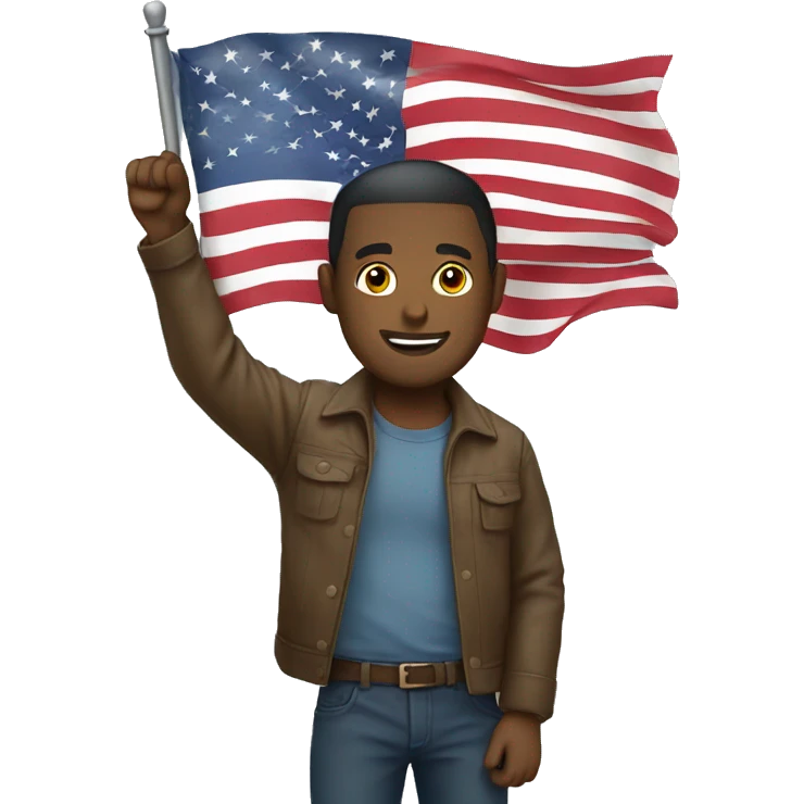 Man holding american flag emoji