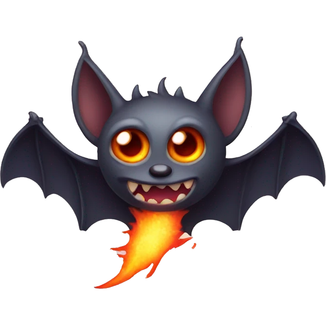 bat with eyes of fire emoji