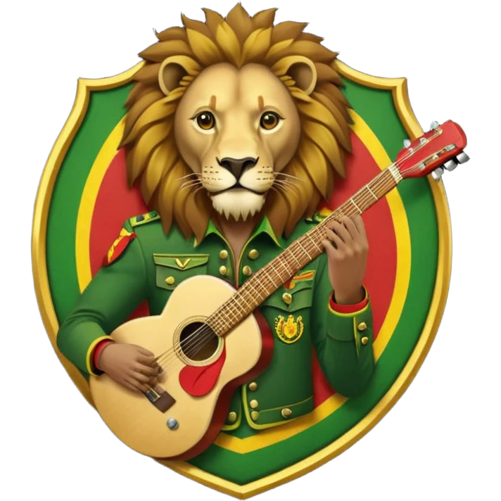 Bob Marley heraldic crest made with ethiopian colors emoji
