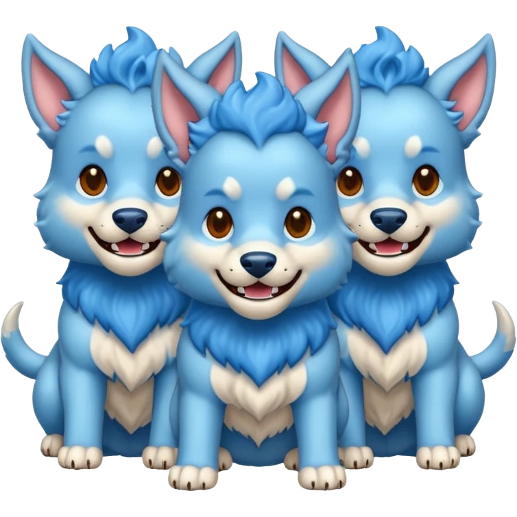 cute blue cerberus emoji
