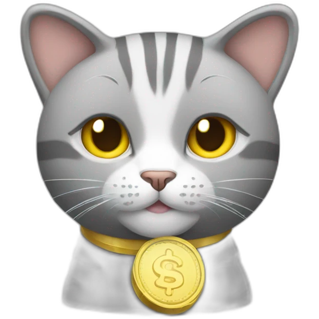 a gray beehive cat with money emoji