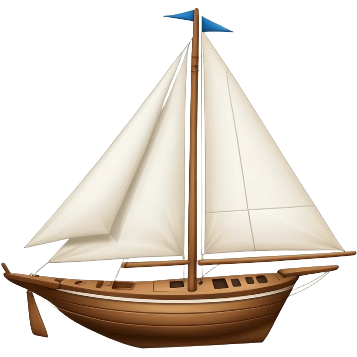sailboat with visible rudder and white sails emoji