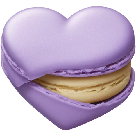 Lilac macaron in shape of a heart  emoji