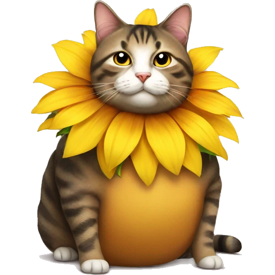 fat cat in a sunflower costume emoji