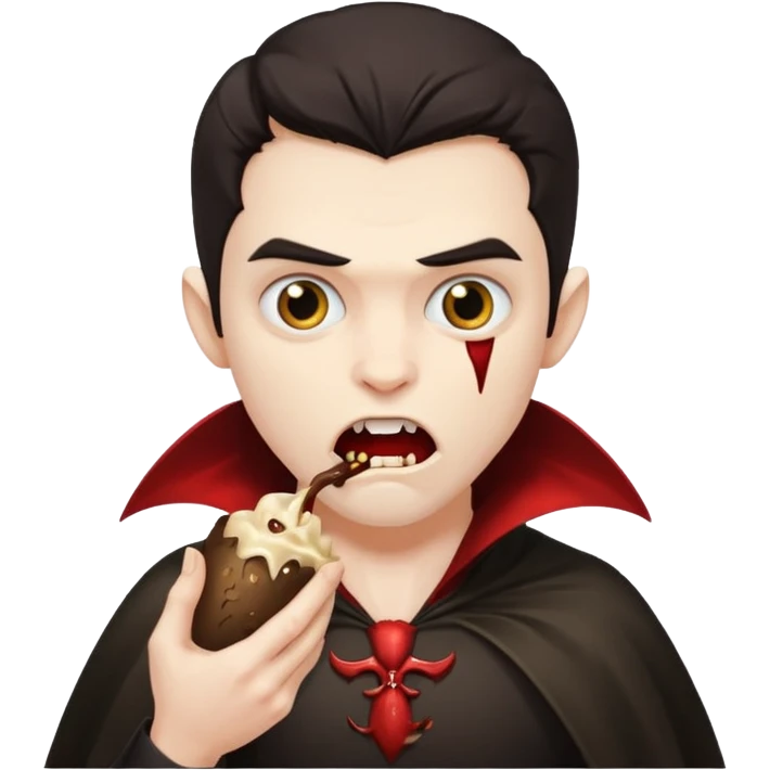 Vampire eating poop emoji
